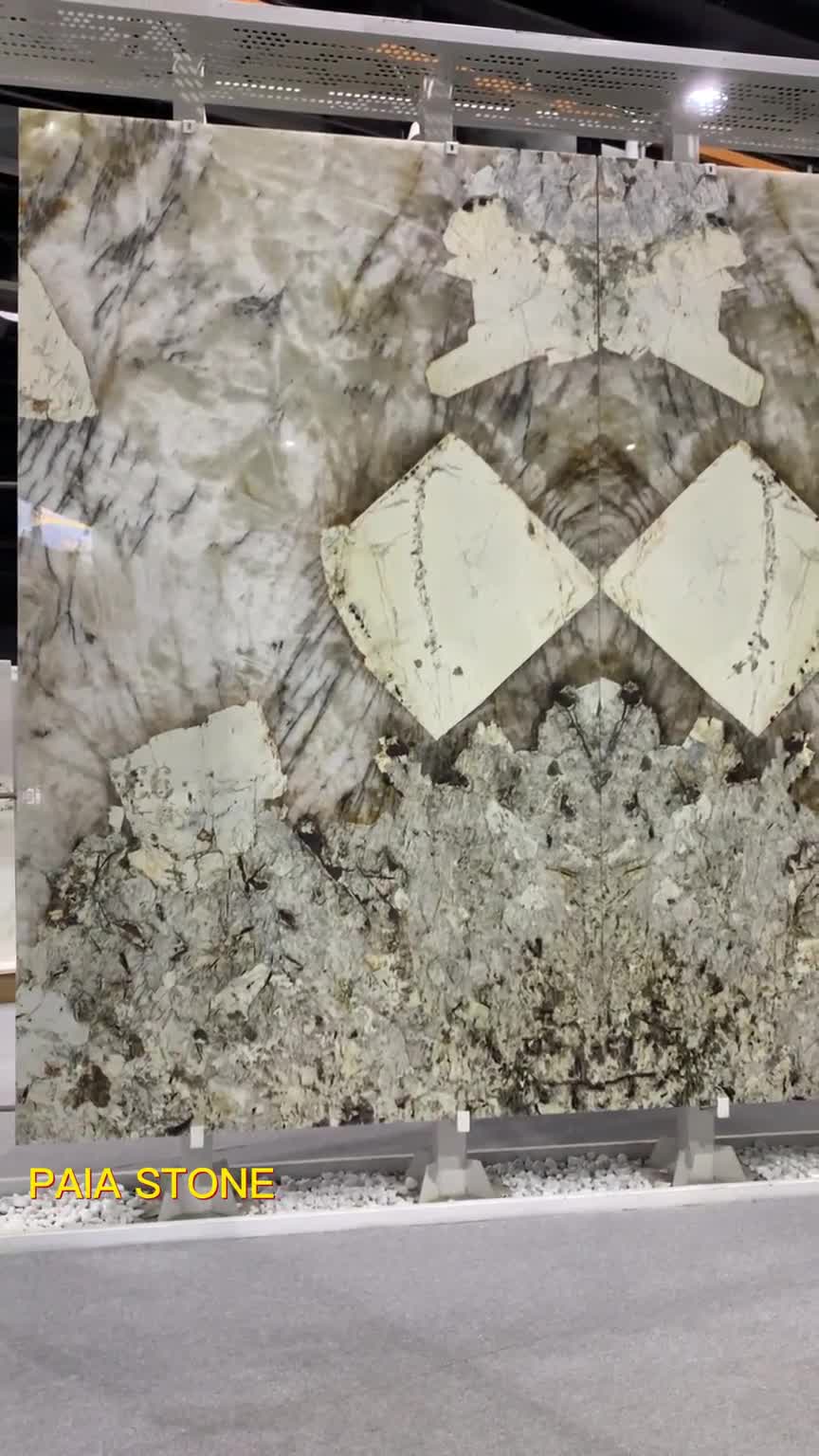 Pandora Granite Slabs Bookmatch For TV Background Design