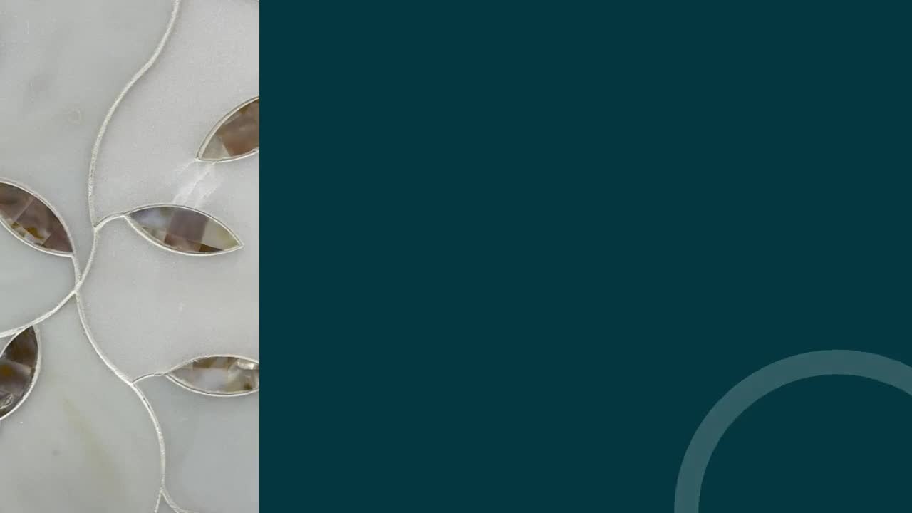 Grey Marble Waterjet Marble Mosaics With Metal