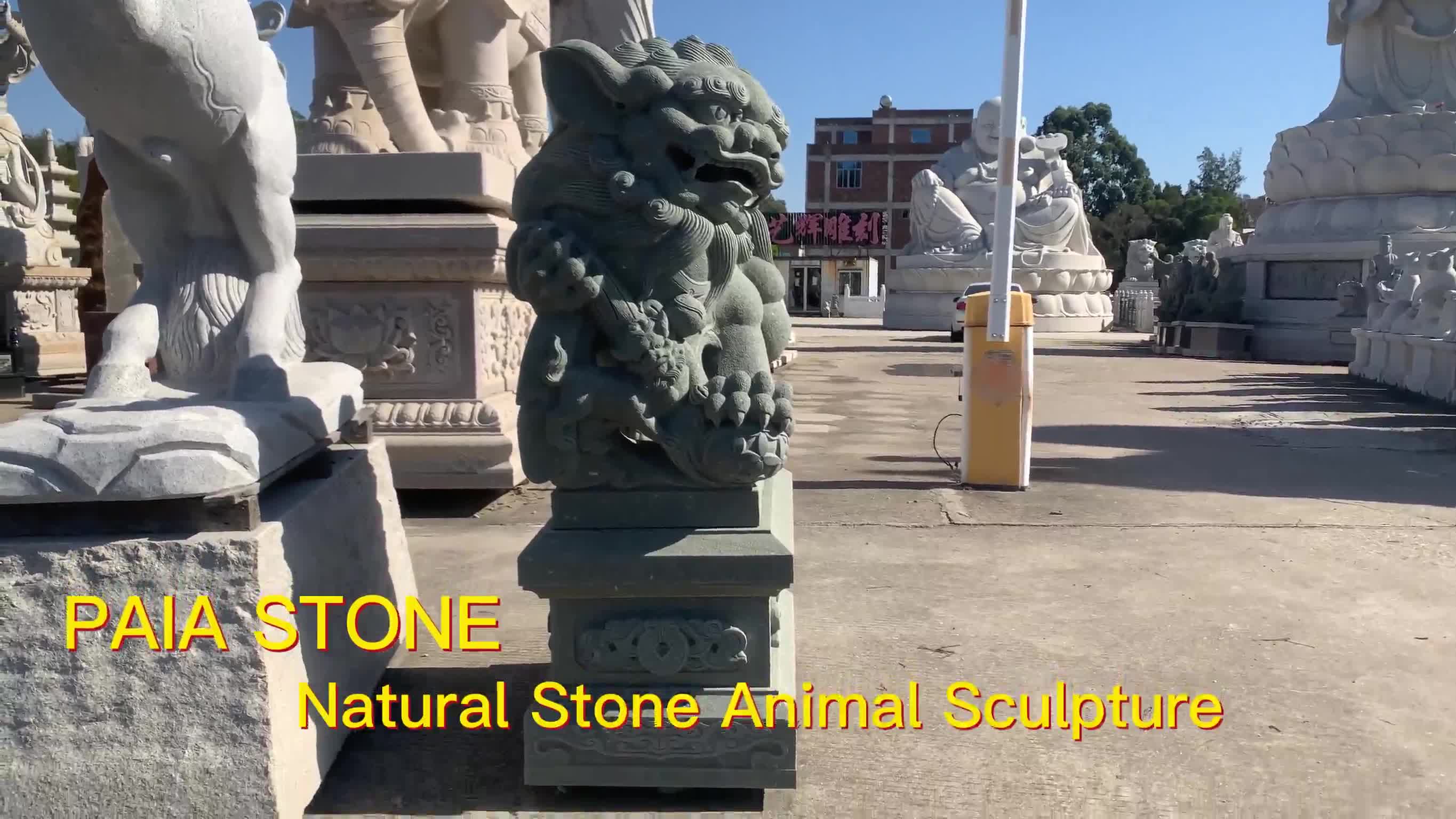 Life Size Natural Stone Lion Statue Outdoor Sculpture