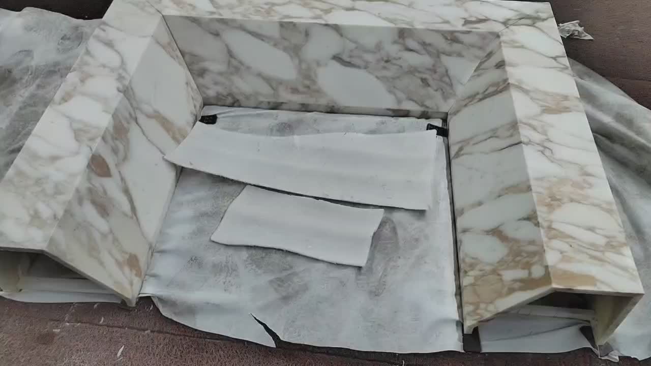 Calacatta Oro Gold Marble Natural Stone Fireplace Surround