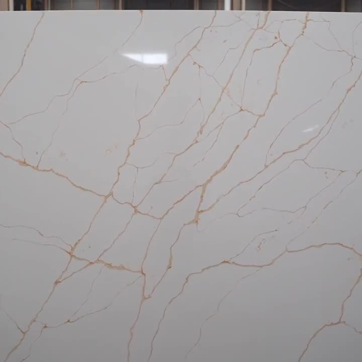 Artificial White Calacatta Quartz Slab
