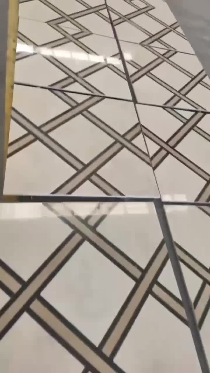 Classic Marble Crema Marfil Emperador Dark Waterjet Pattern
