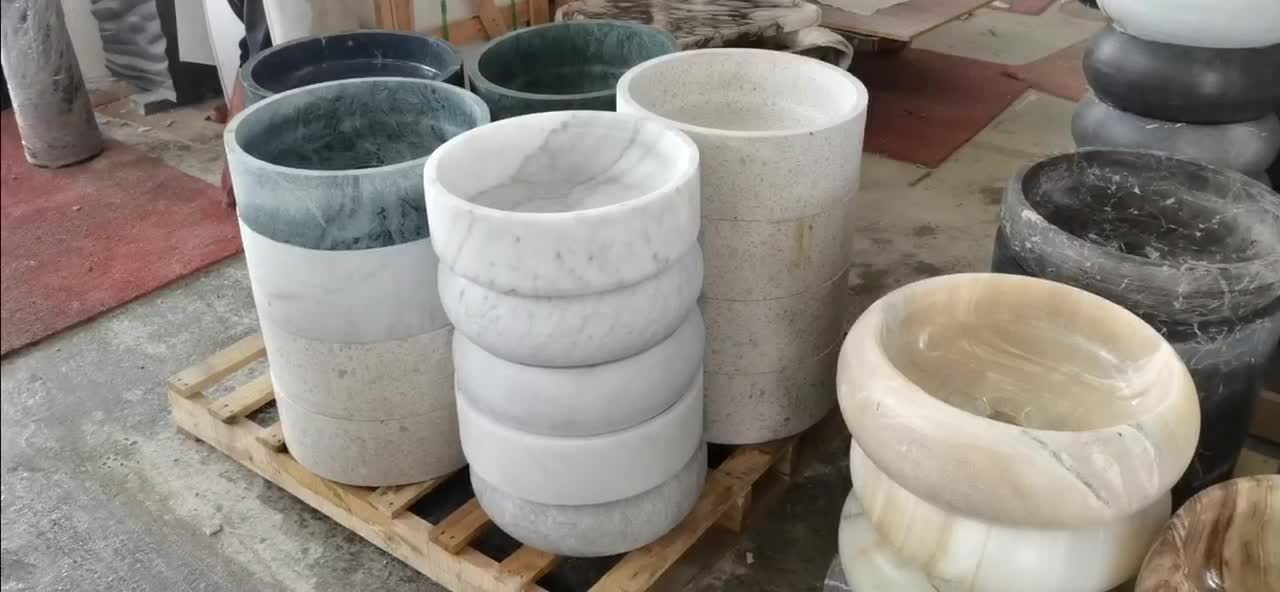 Natural Red Marble Hands Free Hand Sink With Pedestal Base