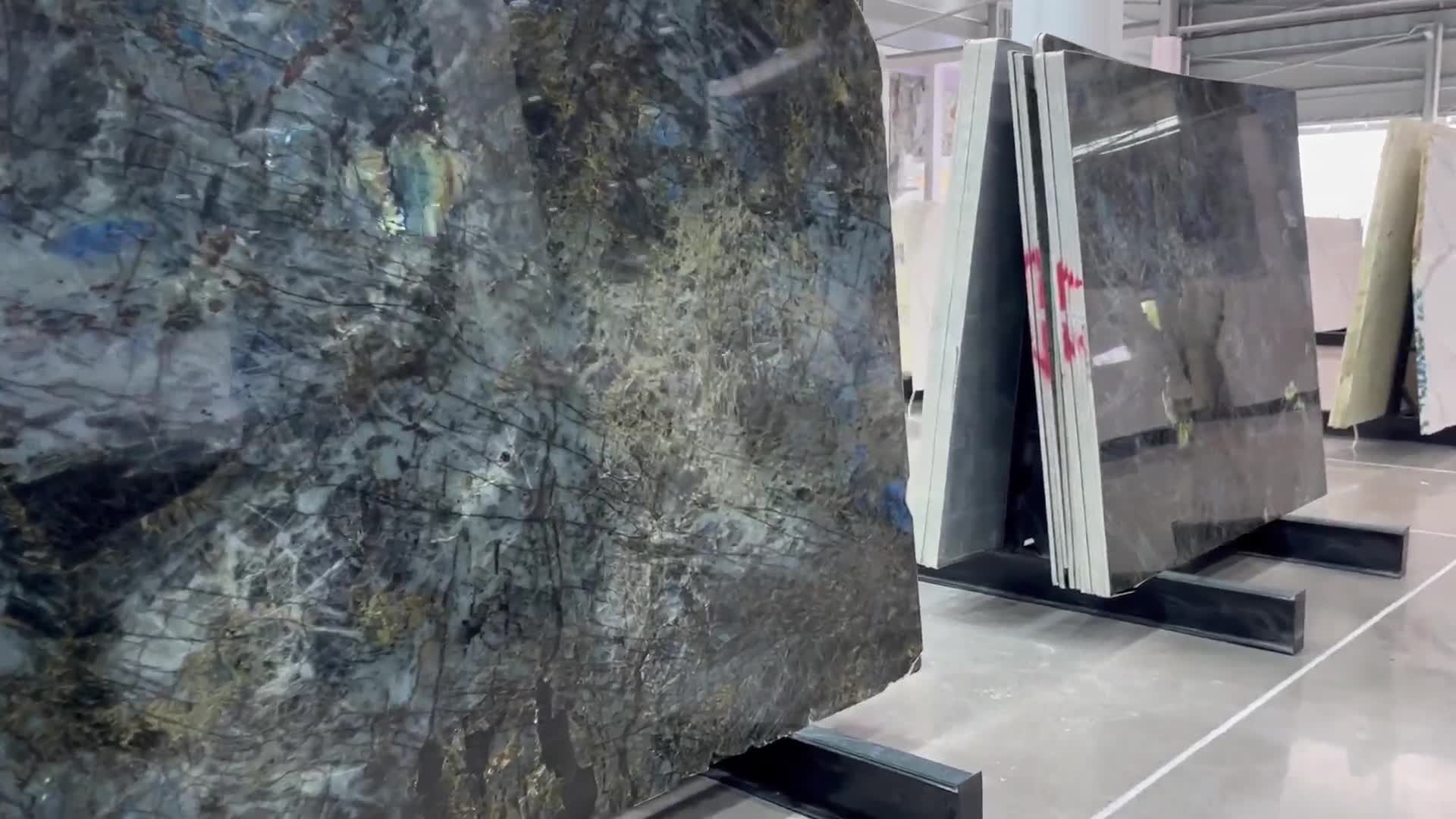 Exotic Stone Labradorite Blue Granite Slabs For Flooring
