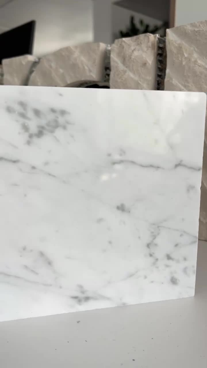Bianco Gioia White Marble Tile Laminated Honeycomb Backing