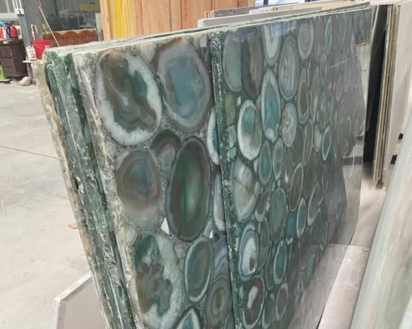 Natural Agate Slab Semi Precious Stone Backlit Wall Panel