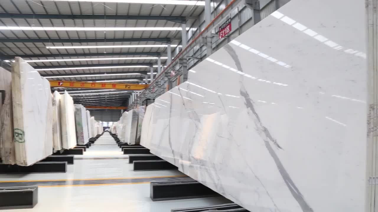 Italy Calacatta White Marble Slabs With Gray Vein