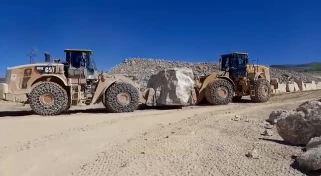 Silver Travertine Blocks - Quarry
