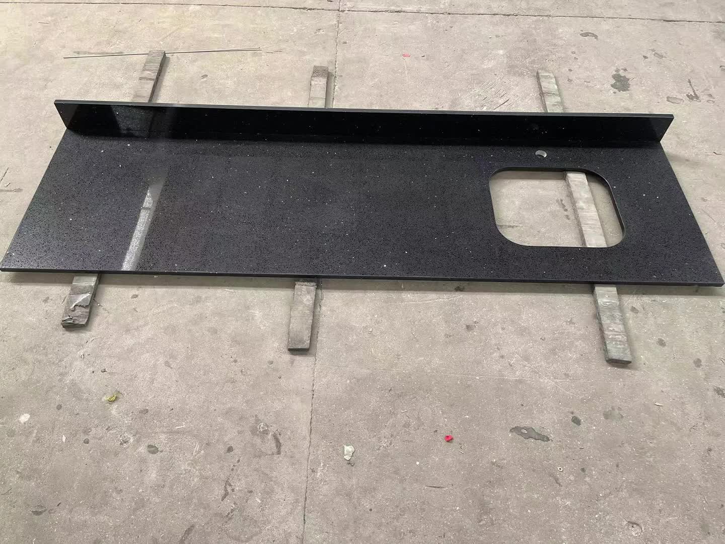 Black Artificial Quartz Stone Kitchen Countertops