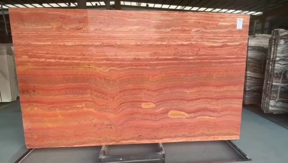 Iran High Quality Red Travertine Slabs For Decor Design