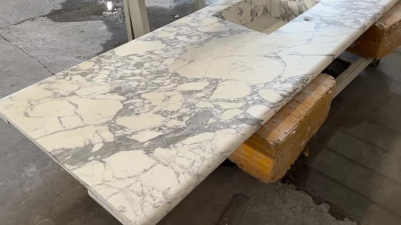 Italy Arabescato White Marble Bathroom Countertops