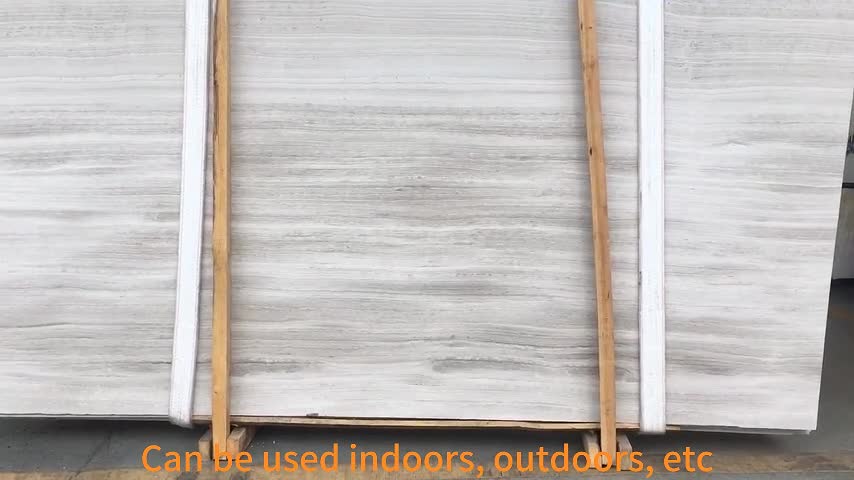 Chinese White Wood Grain Veins Marble Honed Tiles