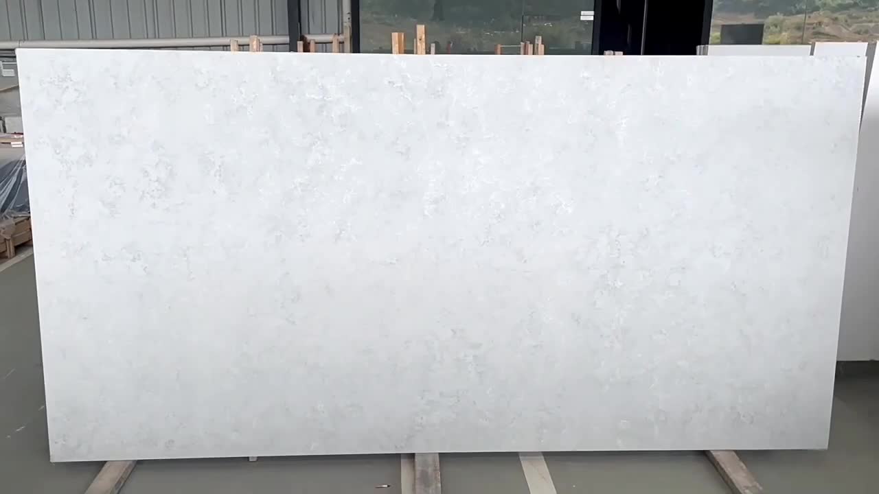 Light Gray Polished High Hardness Quartz Slabs