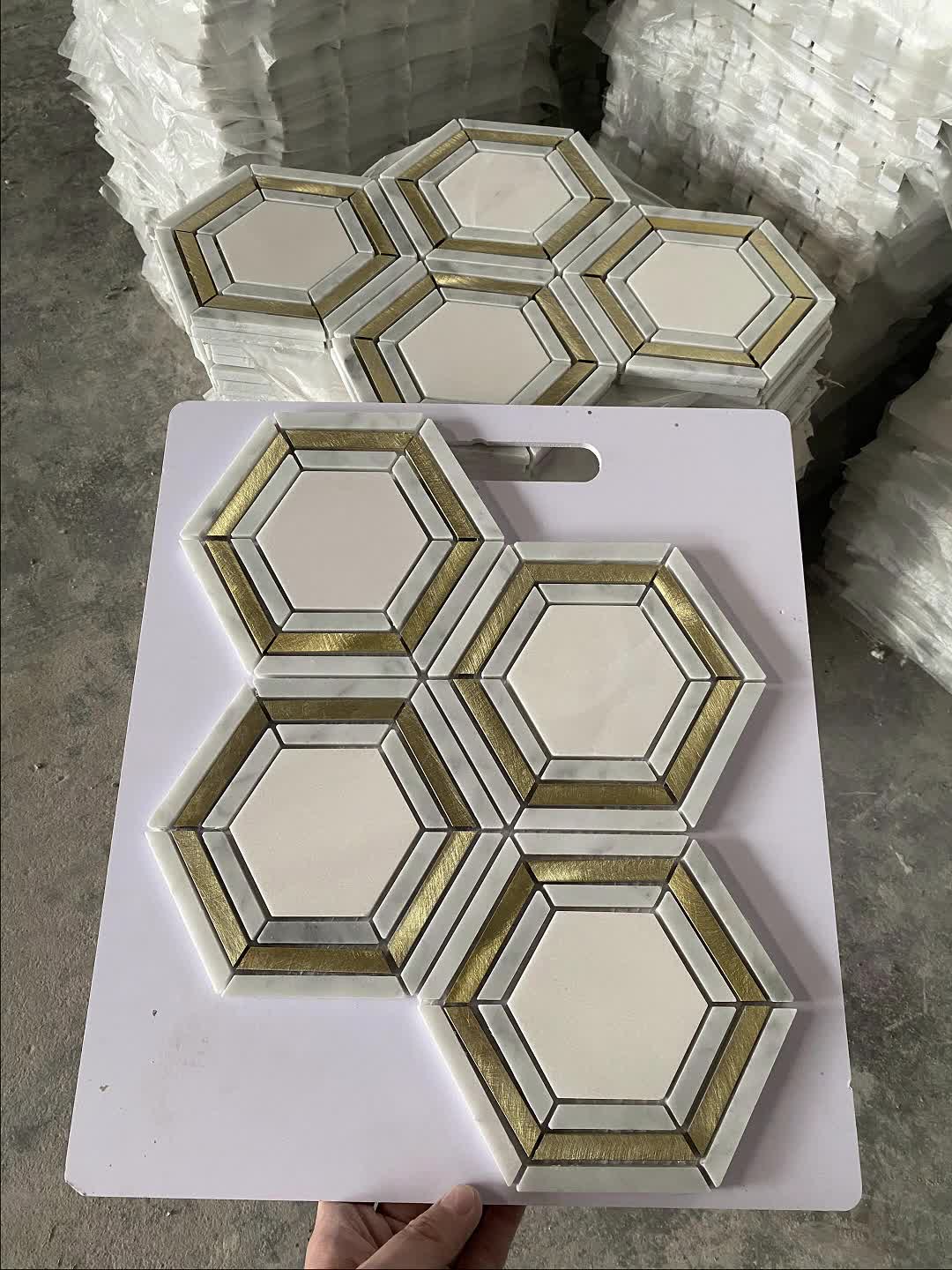 Natural Grey Black Marble Mosaic Tiles
