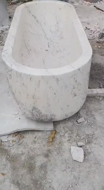 Taj White Marble Bathtub