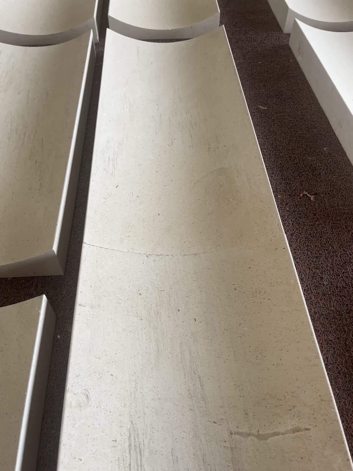 Carving Arched Limestone For Interior Wall Masonry