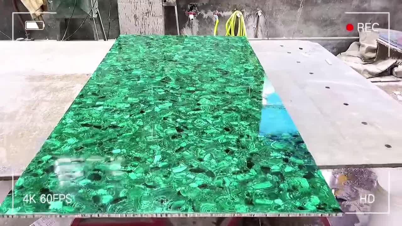 Green Malachite Gemstone Furniture, Stone Table