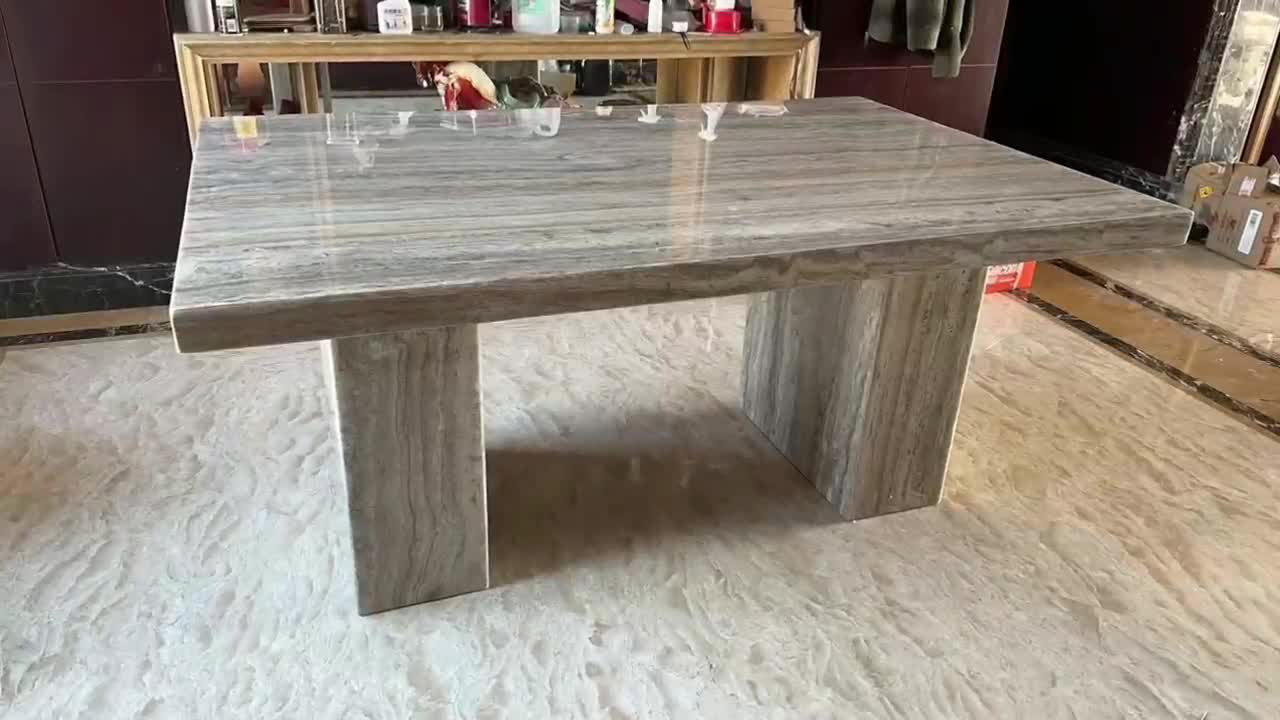 Square N Round Romano Travertine Stone Coffee Table Top