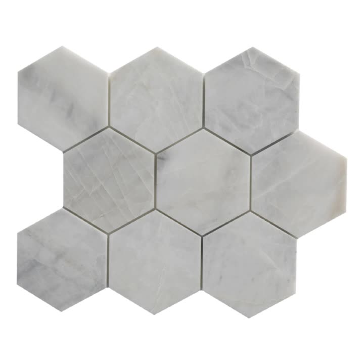 Grey Hexagon Marble Mosaic Tiles