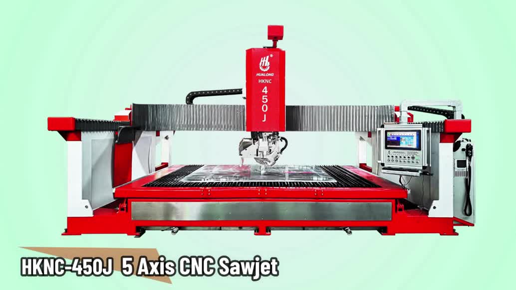 5-Axis CNC Sawjet Combined Bridge Saw & Waterjet Stone Cutting Machine