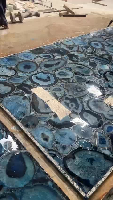 Indian Blue Agate Semiprecious Stone Slabs
