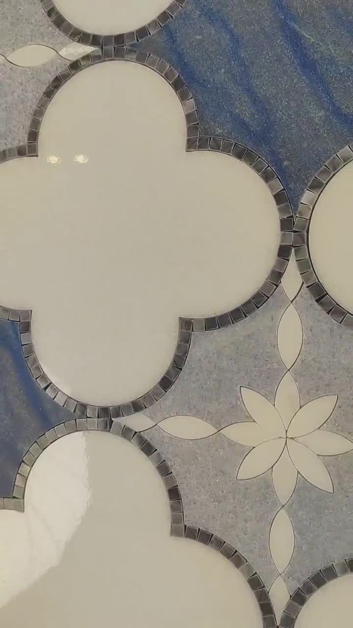 Azul Blue,Blue Celeste,Thassos Marble Mosaic Tiles