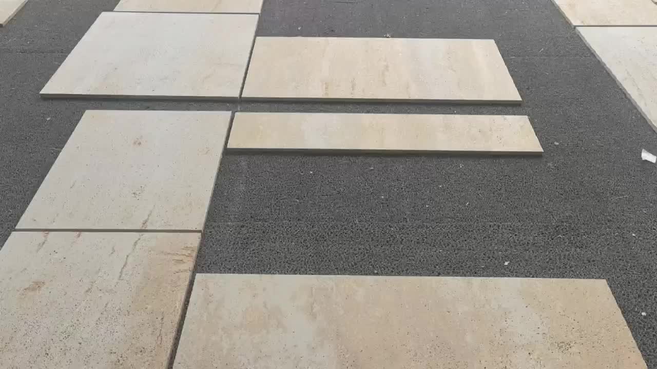 The  Travertine Of Beige Travertine Cross Cut Tiles