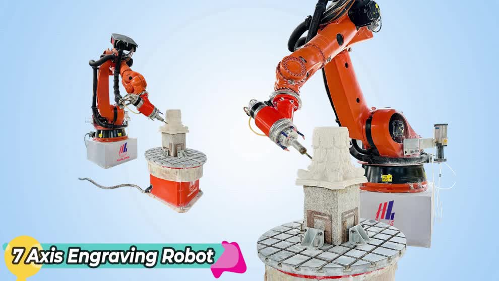 7-Axis Robotic Stone Engraving 3D Marble Statue CNC Carving Machine