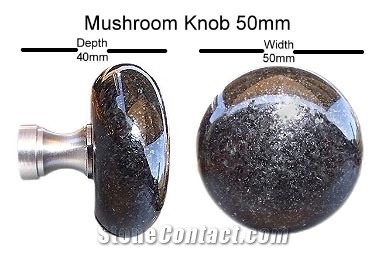 Black Granite Mushroom Knob