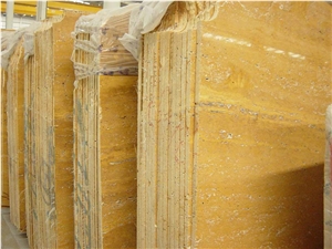Golden Travertine Slab,Turkey Yellow Travertine