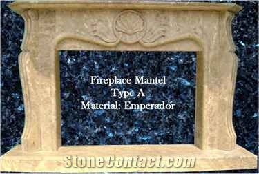 FPM-EMP001, Beige Marble Fireplace