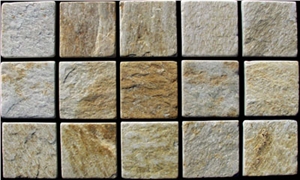 Yellow Slate Slate Cube Stone