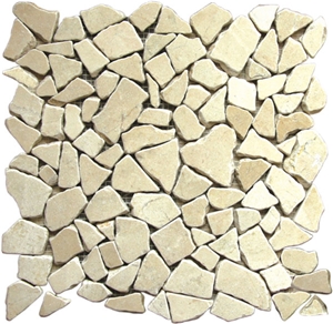 Beige Travertine Tumbled Mosaic