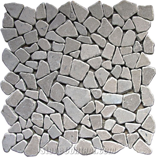 Grey Travertine Tumbled Mosaic