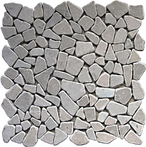 Grey Travertine Tumbled Mosaic
