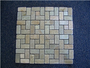 Beige Quartzite Pinwheel Mosaic