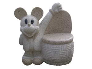 Granite Sculpture Mickey Mouse, Yellow Granite Sculpture