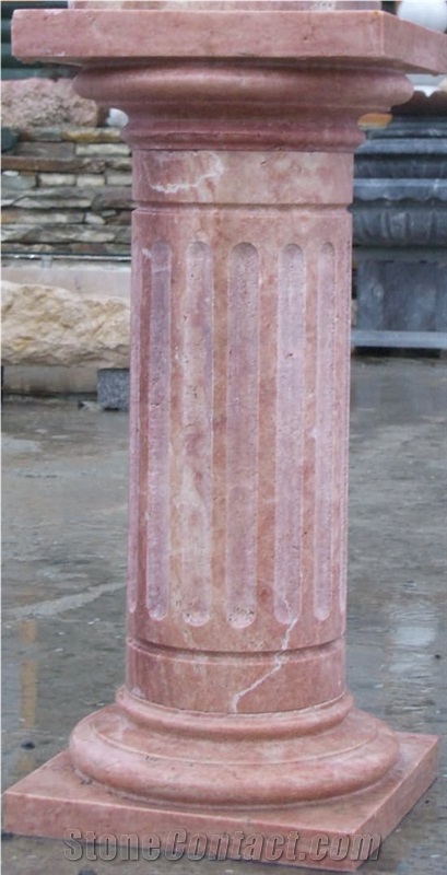 Pink Travertine Column