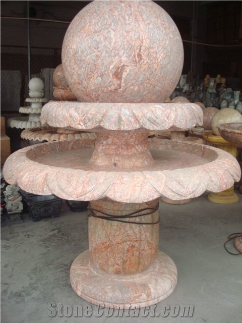 Red Agate Marble Fountain Ball