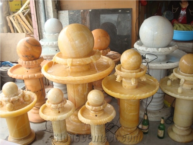China Yellow Onyx Ball Fountain