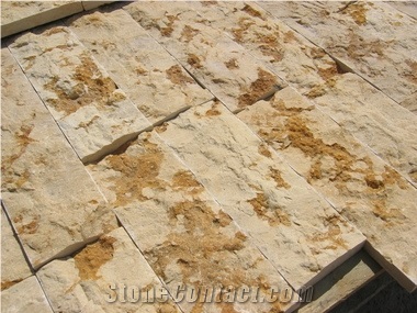 Giallo Atlantide Cloven Stone, Split Face Limestone Tiles