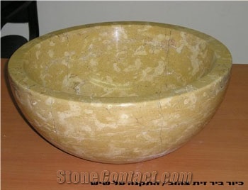 Yellow Limestone Carved Sink
