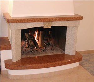 Red Marble Fireplace Surround
