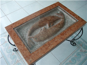 Red Marble Table Tops, Stone Furniture