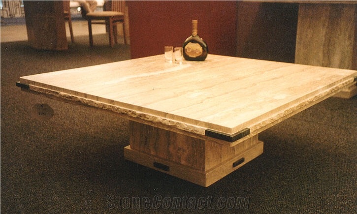 Yellow Travertine Table
