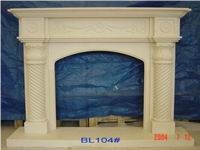 Beige Sandstone Fireplace