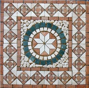 Travertine Square Mosaic Medallion