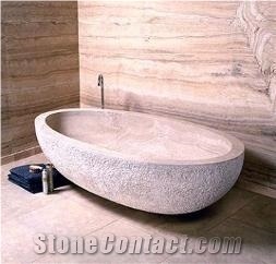 Trvaetine Tiles, Travertine Carved Bath Tub