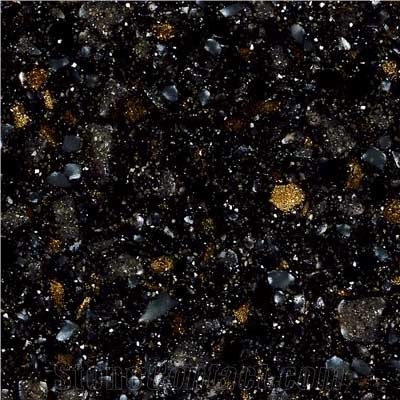 Black Quartz Stone Slabs & Tiles