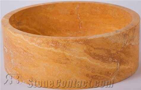 Jupiter Gold Travertine Bowl